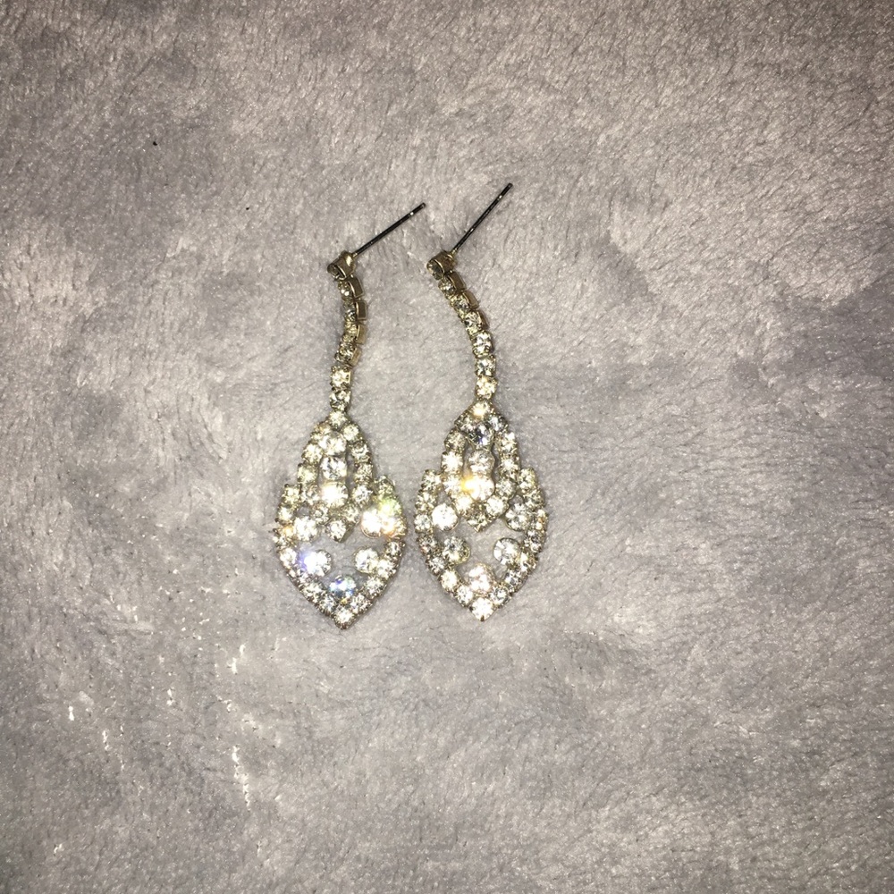 Diamond earrings dangling